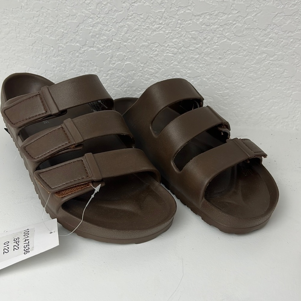 Sun + Stone Brown Bowie Sandal Beach Coastal Slide Slip On Sandal